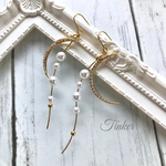 月とラインパールのピアス （イヤリング）