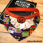 2018ハロウィンバンダナ(カボチャ白レース)