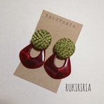 RUKIRIRIA #130 大ぶりピアス アンティークピアス  べっこうピアス 大ぶりイヤリング 