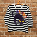 ハロウィン☆むらさきの猫☆ボーダー長袖Tシャツ