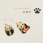 レジン パンダ２  イヤリング ピアス
