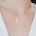 月🌙とハート💓シンプルネックレス
