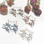 スエードダブルリボンイヤリング/ピアス