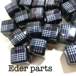 増量SALEネイビー【4個→8個】チェック キューブ ビーズ 秋 冬 秋冬 check cube beads