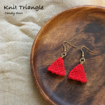 ニットピアス Triangle - Red -
