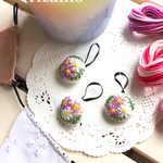 【再販＊3】シリコン ゴム パープル コスモス 刺繍