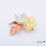 『🍁三枚三色　紅葉のブローチ　もみじ　秋色』 帯留め