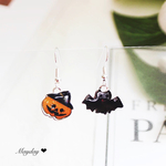 『🎃かぼちゃとコウモリのハローウィン ピアス・イヤリング』