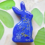 ◇322　冬の星空☆彡青いうさぎのブローチ🐇