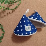 ハンドメイド 三角鍋つかみ 三角ミトン ネイビー 星