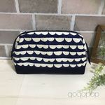 デニム調北欧風柄  ワイヤーポーチ