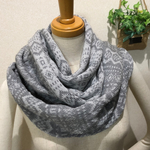    編み込みスヌード　グレー