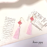 glass tile tassel ピアスorイヤリングor樹脂ピアス