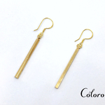 ☆メタルスティック☆揺れるピアス☆ゴールド☆18KGP☆ハンドメイド☆イヤリング☆