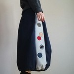 ふんわりバルーンスカートデニムとあめ玉柄ウエストゴム