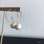 14kgf♢フープパールピアス2way