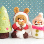 うさサンタのクリスマス2018　羊毛フェルト