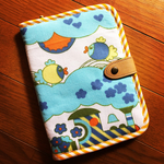 お魚さんの母子手帳ケース☆vintagefabric☆マルチケース