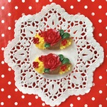 鮮やかな花かごカボション★楕円形★2色セット