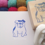 全身ブルドッグ　消しゴムはんこ