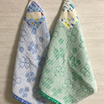 SALE🍀ブルー&グリーン🚙*ループ付ハンドタオル2枚