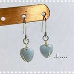 天然石エンジェライトハート💙ピアス／イヤリング