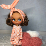 ふわふわピンクのルームウエア    リボンのカチューシャのセット