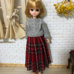 【僧侶無料】リカちゃん/ブライス チェック プリーツスカート