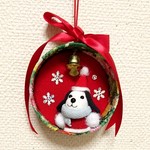 ちりめん細工「プリティ♥️クリスマスわんちゃん」ミニ壁飾り