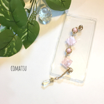 (全機種対応)再販×5♡愛されピンクと揺れるクリスタルが綺麗 ハンドホルダー スマホケース Xperia/galaxy/Huawei/AQUOS/iPhone/Android多機種対応
