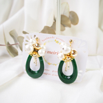 *マーブルドロップ ピアス/イヤリング*-green-