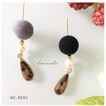  No.B692 揺れる雫✩︎⡱ レオパード×フロッキーの お洒落ピアス / イヤリング