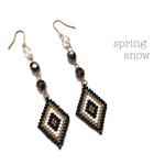 ♢diamond shaped earrings♢（black）
