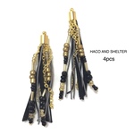 4pcs★bijou tassel・black （アクリル・ガラスミックス ビジュータッセル）
