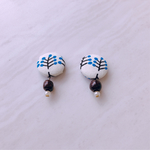 ✨再販✨北欧柄＊くるみボタンのアクセサリー＊青