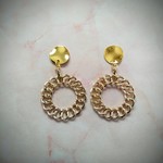 シール（貼る）ピアス　ゴールドチェーンリング
