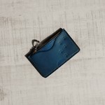 ブルー　青・肉球コインケース＆カードケース・高級牛革イタリアンレザー