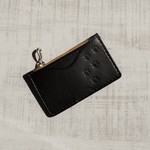 ブラック　黒・肉球コインケース＆カードケース・高級牛革イタリアンレザー