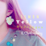  Hydrangea &Calcedoney （フープピアスor樹脂ピアス）両耳セット