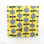 まんまるフラワー（イエロー）のファブリックパネル  20cm×20cm