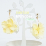 Hydrangea &Calcedoney （イヤリングor樹脂ノンホールピアス）両耳セット