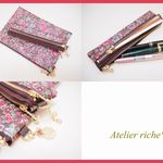 ◇◆Special Price◆◇　LIBERTY　Tatum　テイタム　ブラウン　クリアポケットポーチ（A5サイズ）&　帆布wファスナーペンケースセット