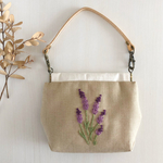 ラベンダー ウール刺繍のミニバッグ