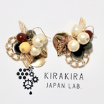 送料無料 こっくりカラーの木の実を盛った鈴なりゴールドパイピアス