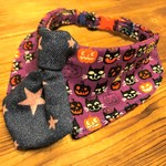 犬・猫　約31～35　cocoちゃんネクタイチョーカーNEO　ハロウィン・パープル・黒猫・かぼちゃ