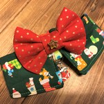 犬・猫の首輪　28～31　cocoちゃんリボンチョーカーNEO　グリーン・クリスマス・ブーツ