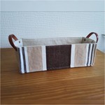 先染めストライプのトレー型の小物入れ