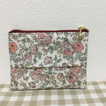 ピンク花のポケットティッシュポーチ