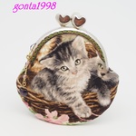 気持ち華やぐがま口ポーチ（小）（口金8.5センチ）cat
