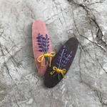 再販6【受注製作】刺繍パッチンピン「ラベンダーブーケ」